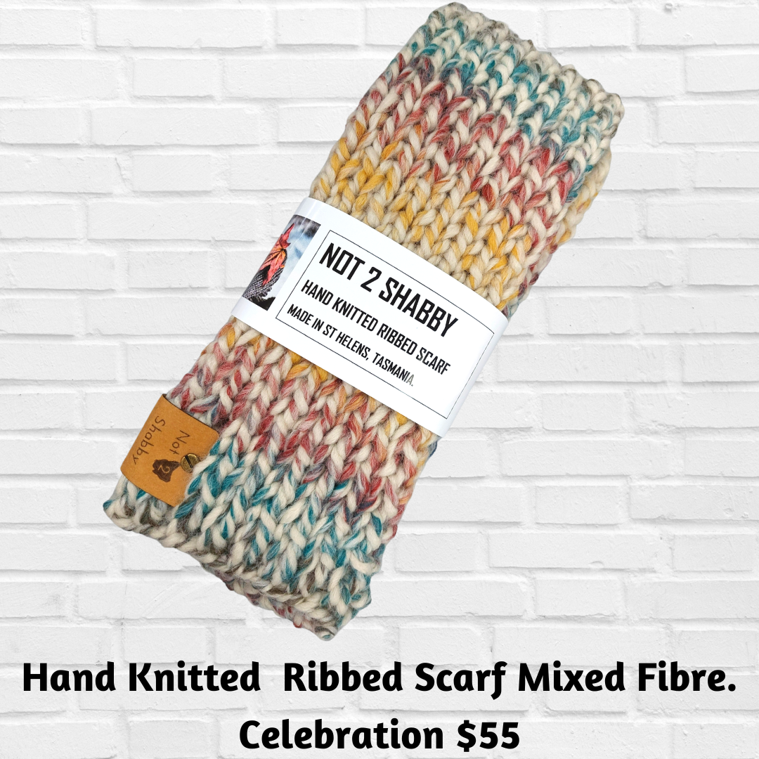 Not 2 Shabby Hand Knitted Chunky Scarf MinT Gallery Gift Shop